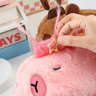 Plush Capybara Pencil Case Clutch Bag – Cute Cartoon Animal Storage Pouch for Students