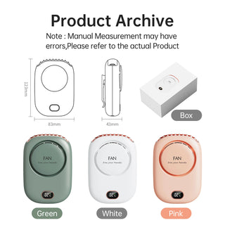 Portable Neck Fan Hands-Free Wearable Air Conditioner – USB Rechargeable 3-Speed Cooling Fan with Long Battery Life for Travel, Office, Camping