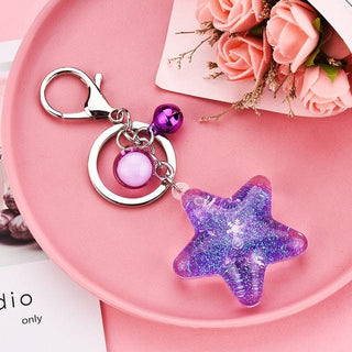 Quicksand Star glitter Keyring Purple null The Kawaii Shoppu