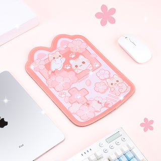 Sakura Cat Desk Mouse Pad Desk Accessories by The Kawaii Shoppu | The Kawaii Shoppu