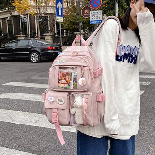 Shoppu Study Essential ITA Multi Pocket School Travel Backpack Bag by The Kawaii Shoppu | The Kawaii Shoppu