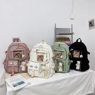 Shoppu Study Essential ITA Multi Pocket School Travel Backpack Bag by The Kawaii Shoppu | The Kawaii Shoppu
