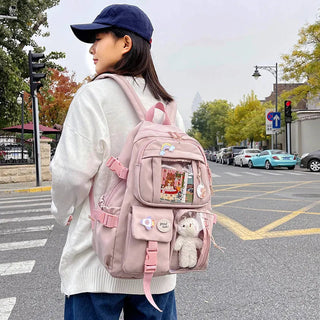 Shoppu Study Essential ITA Multi Pocket School Travel Backpack Bag by The Kawaii Shoppu | The Kawaii Shoppu