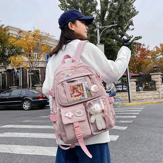 Shoppu Study Essential ITA Multi Pocket School Travel Backpack Bag by The Kawaii Shoppu | The Kawaii Shoppu