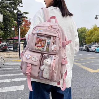 Shoppu Study Essential ITA Multi Pocket School Travel Backpack Bag by The Kawaii Shoppu | The Kawaii Shoppu