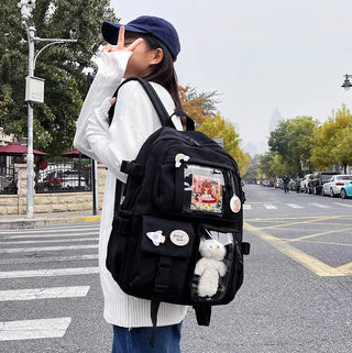 Shoppu Study Essential ITA Multi Pocket School Travel Backpack Bag by The Kawaii Shoppu | The Kawaii Shoppu