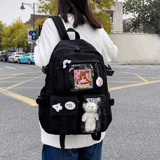 Shoppu Study Essential ITA Multi Pocket School Travel Backpack Bag by The Kawaii Shoppu | The Kawaii Shoppu