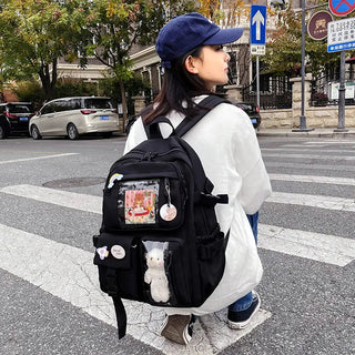Shoppu Study Essential ITA Multi Pocket School Travel Backpack Bag by The Kawaii Shoppu | The Kawaii Shoppu
