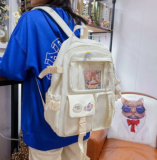 Shoppu Study Essential ITA Multi Pocket School Travel Backpack Bag by The Kawaii Shoppu | The Kawaii Shoppu