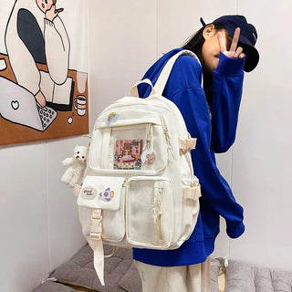 Shoppu Study Essential ITA Multi Pocket School Travel Backpack Bag by The Kawaii Shoppu | The Kawaii Shoppu