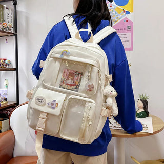 Shoppu Study Essential ITA Multi Pocket School Travel Backpack Bag by The Kawaii Shoppu | The Kawaii Shoppu