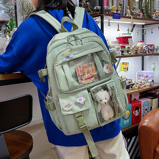 Shoppu Study Essential ITA Multi Pocket School Travel Backpack Bag by The Kawaii Shoppu | The Kawaii Shoppu
