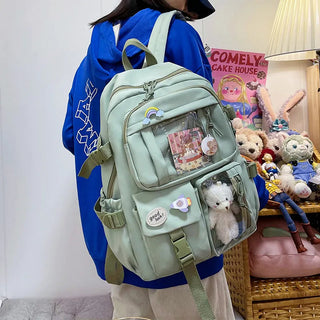Shoppu Study Essential ITA Multi Pocket School Travel Backpack Bag by The Kawaii Shoppu | The Kawaii Shoppu