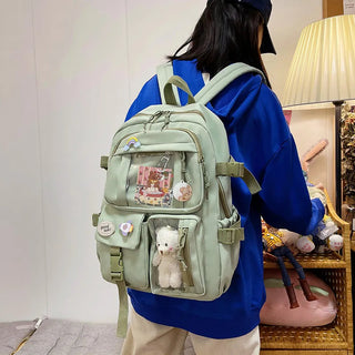 Shoppu Study Essential ITA Multi Pocket School Travel Backpack Bag by The Kawaii Shoppu | The Kawaii Shoppu