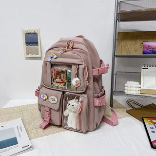 Shoppu Study Essential ITA Multi Pocket School Travel Backpack Bag by The Kawaii Shoppu | The Kawaii Shoppu