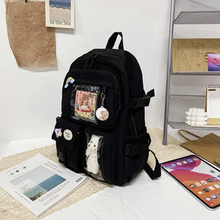 Shoppu Study Essential ITA Multi Pocket School Travel Backpack Bag by The Kawaii Shoppu | The Kawaii Shoppu