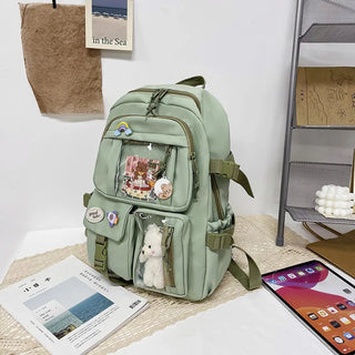 Shoppu Study Essential ITA Multi Pocket School Travel Backpack Bag by The Kawaii Shoppu | The Kawaii Shoppu