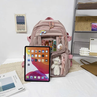 Shoppu Study Essential ITA Multi Pocket School Travel Backpack Bag by The Kawaii Shoppu | The Kawaii Shoppu