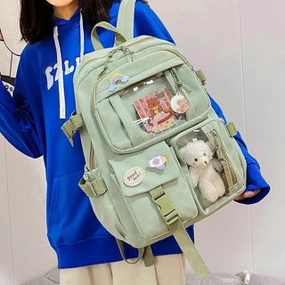 Shoppu Study Essential ITA Multi Pocket School Travel Backpack Bag by The Kawaii Shoppu | The Kawaii Shoppu