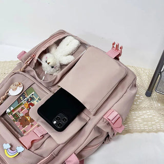 Shoppu Study Essential ITA Multi Pocket School Travel Backpack Bag by The Kawaii Shoppu | The Kawaii Shoppu