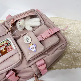 Shoppu Study Essential ITA Multi Pocket School Travel Backpack Bag by The Kawaii Shoppu | The Kawaii Shoppu