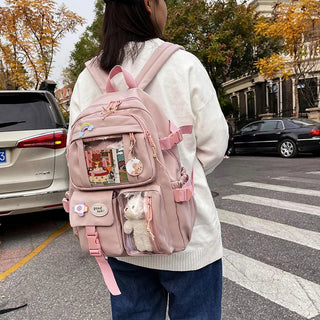 Shoppu Study Essential ITA Multi Pocket School Travel Backpack Bag by The Kawaii Shoppu | The Kawaii Shoppu