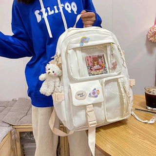 Shoppu Study Essential ITA Multi Pocket School Travel Backpack Bag by The Kawaii Shoppu | The Kawaii Shoppu