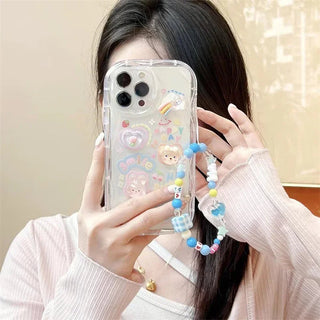 Smile Happy Day iPhone Cover with Charm Chain Lanyard Happy Bear Phone Cases & Covers by The Kawaii Shoppu | The Kawaii Shoppu