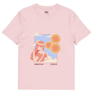 Sunny Day - Organic Cotton Kawaii Tee Cotton Pink S by The Kawaii Shoppu | The Kawaii Shoppu