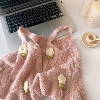Sweet Girl Retro Loose Knitted Crop Top One Size Clothing and Accessories by The Kawaii Shoppu | The Kawaii Shoppu