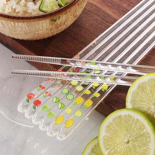 Transparent Crystal Fruit-Patterned Chopsticks