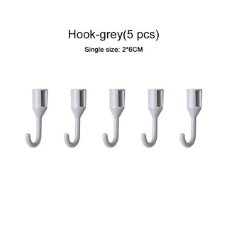 Wall Storage PegBoard Hanging Basket Storage Shelves 5pcs gray hooks Home & Garden by The Kawaii Shoppu | The Kawaii Shoppu