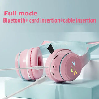 Wireless Light up Cute Cat Ear Headphones by The Kawaii Shoppu | The Kawaii Shoppu