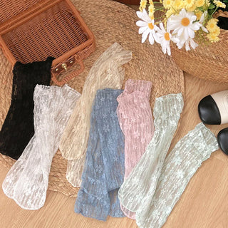 Women’s Transparent Floral Lace Socks