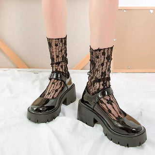 Women’s Transparent Floral Lace Socks