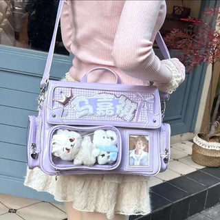 Y2K Kawaii Ita Crossbody Bag – Transparent Pocket Display Shoulder Bag
