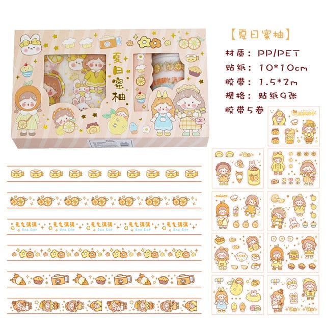 14 pcs/set Sweet Girly Life Washi Tape Stickers Set 05 Stationery The Kawaii Shoppu