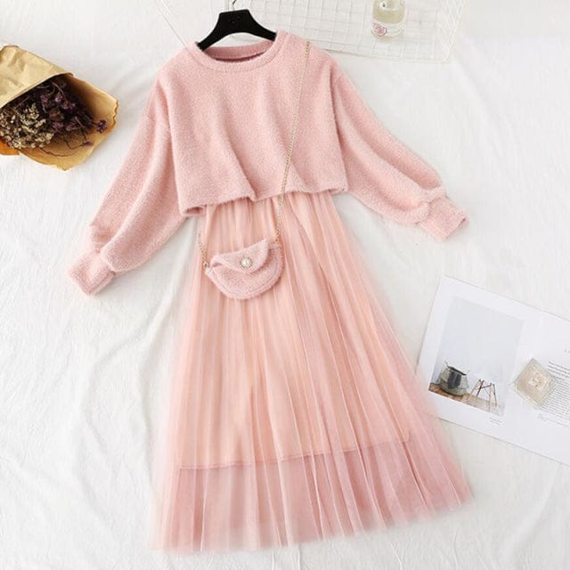 2 Piece Crop Top/Dress & Bag Pink XL Clothing and Accessories The Kawaii Shoppu