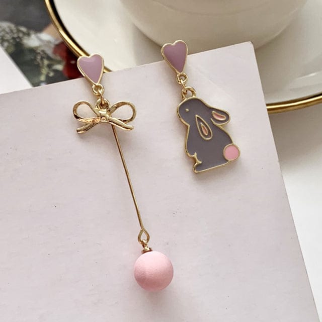 Bunny Pink Drop Earrings Accessory The Kawaii Shoppu