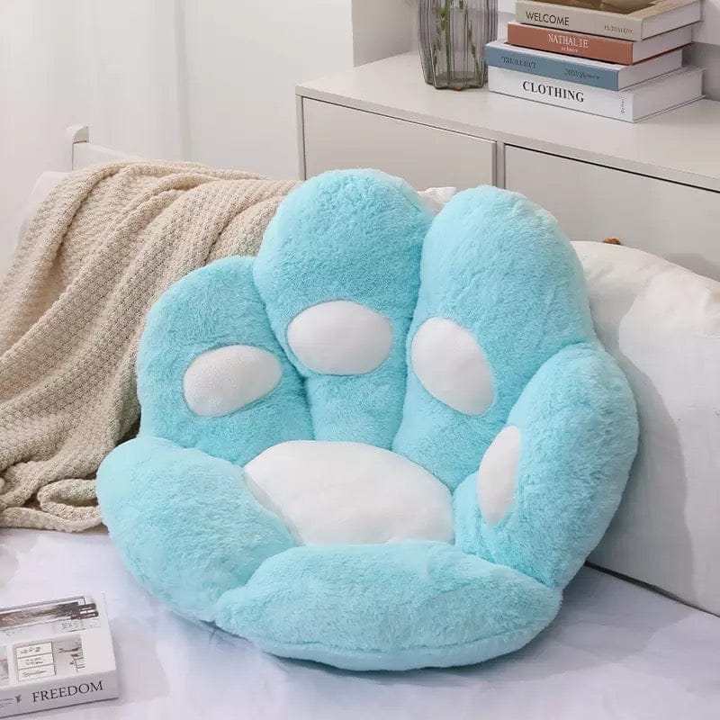 Cat Paw Cushion Blue 70x60cm null The Kawaii Shoppu