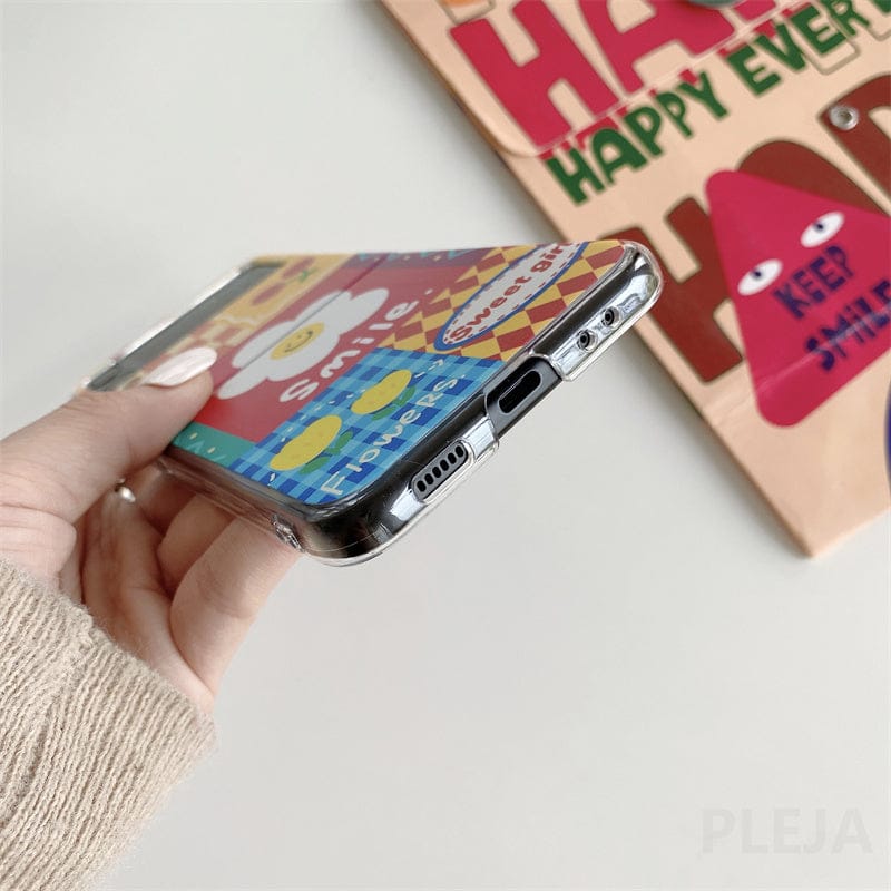 Cute Flower Bracket Phone Case For Samsung Galaxy Z Flip 3 For Z Flip 3 Phone Cases & Covers The Kawaii Shoppu