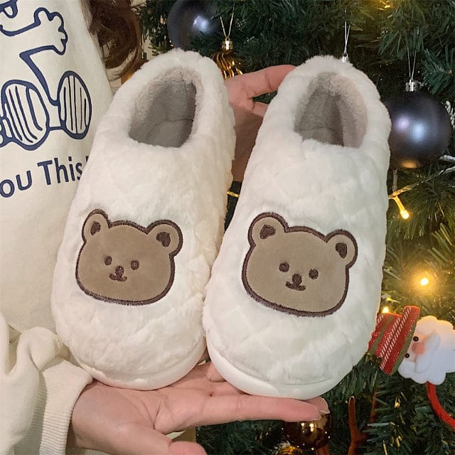 Cute Fluffy Kawaii Slippers upgrade white bear EU 37-38 Shoes The Kawaii Shoppu