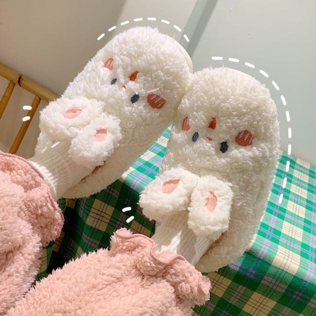 Cute Fluffy Kawaii Slippers upgrade white bunny EU 39-40 Shoes The Kawaii Shoppu