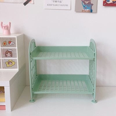 Cute Korean Mini Snack Storage Rack Green Decor The Kawaii Shoppu