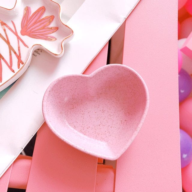 Eco Pink Snack Bowls Heart shaped Decor The Kawaii Shoppu
