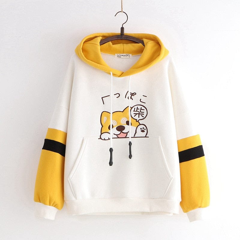 Husky Hai Hoodie Yellow hoodies One Size Fashion The Kawaii Shoppu