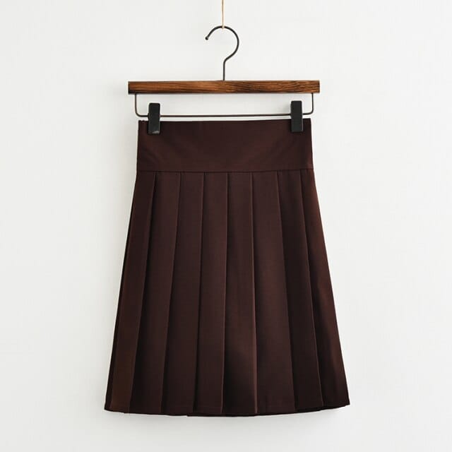 Japanese Harajuku Style Pleated Skirt Chocolate S Fashion The Kawaii Shoppu