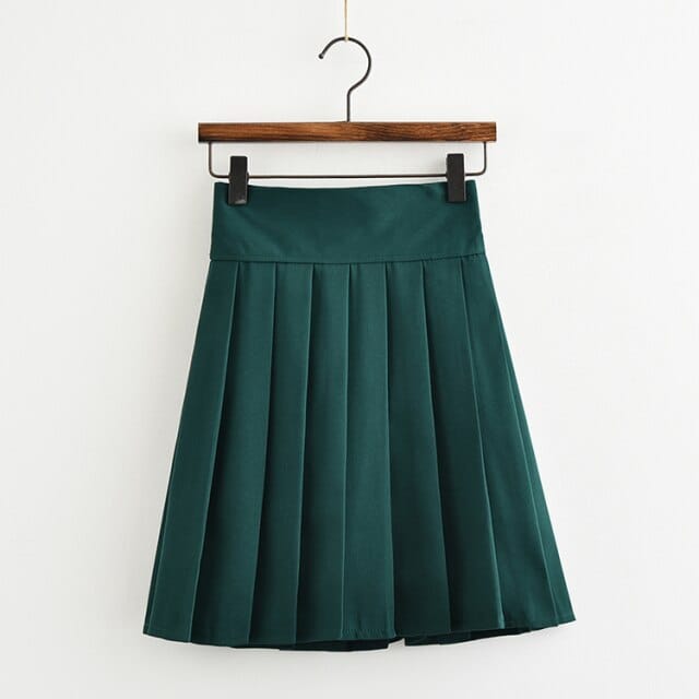 Japanese Harajuku Style Pleated Skirt Green S Fashion The Kawaii Shoppu