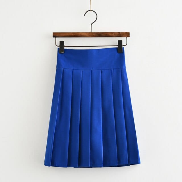 Japanese Harajuku Style Pleated Skirt Royal Blue S Fashion The Kawaii Shoppu