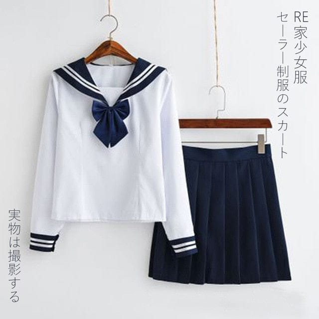 Kawaii Sakura Sailor Set Long sleeve with bow M Fashion The Kawaii Shoppu